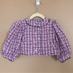 Janie‎ and Jack Baby Girl Tweed Jacket Blazer 12–18 Months Pink Plaid